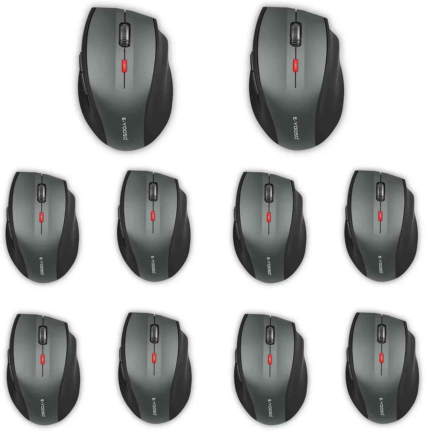 Wireless Mouse for Laptop, Portable Optical Computer Mouse, 6 Buttons, Cordless 2.4Ghz with USB Receiver, 5-Level 4800 DPI, 18 Months Battery Life for PC Chromebook Windows Mac