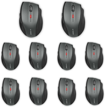 Wireless Mouse for Laptop, Portable Optical Computer Mouse, 6 Buttons, Cordless 2.4Ghz with USB Receiver, 5-Level 4800 DPI, 18 Months Battery Life for PC Chromebook Windows Mac