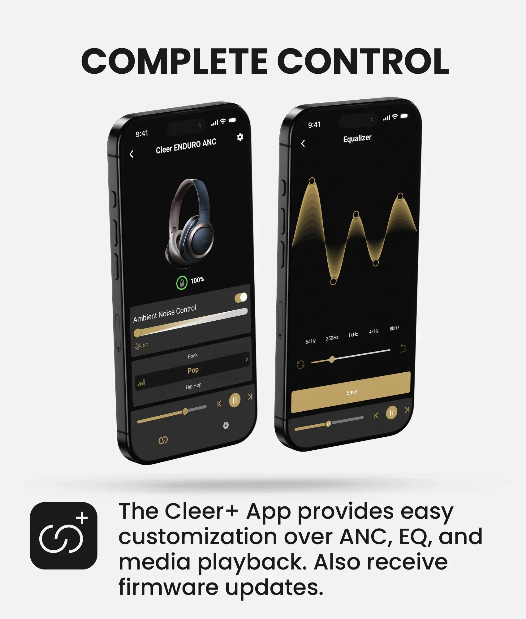 Enduro ANC Bluetooth Headphones, Noise Cancelling, 60 Hours Playtime, Hi-Res Audio, Light Grey