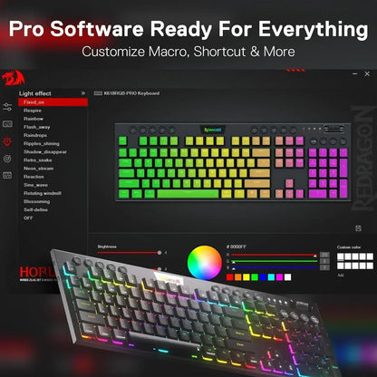 K618 PRO 3-Mode Wireless RGB Mechanical Keyboard, Bt/2.4Ghz/Wired Low Profile Win/Mac Gaming Keyboard W/Ultra-Thin Design, Dedicated Media Control & Linear Red Switch
