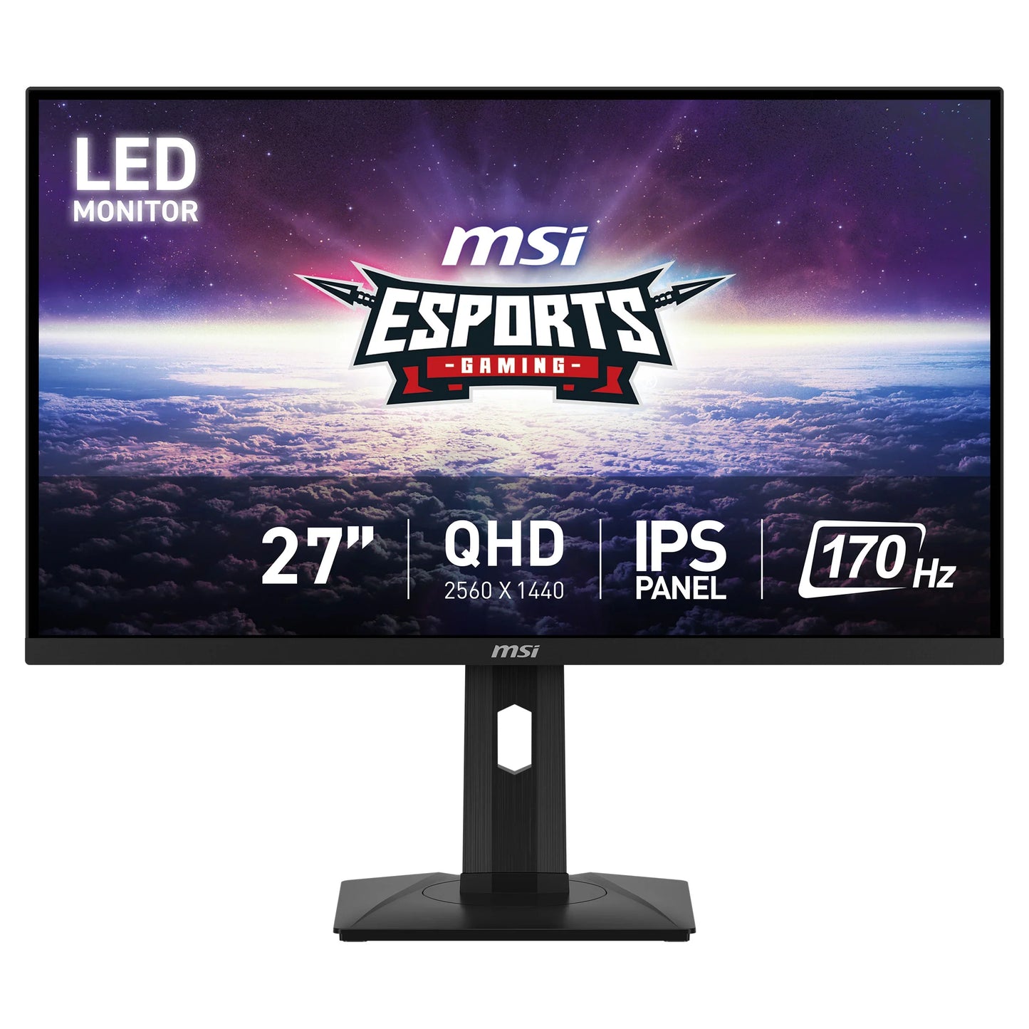 MSI Esports Gaming 27-inch LED monitor with QHD 2560x1440 resolution, IPS panel, 170Hz refresh rate