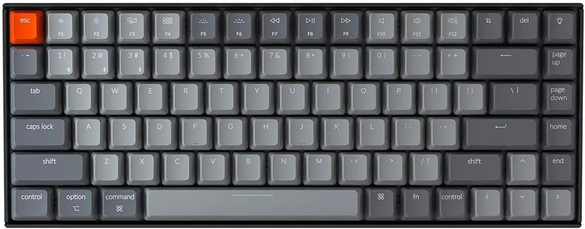 Byte Style retro 8-bit style compact mechanical keyboard with orange escape key and gray keycaps