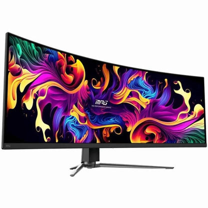 MPG 491CQP QD-OLED 49" 32:9 Curved 1800R, QD-OLED Gaming Monitor, 144Hz 0.03Ms, 5120 X 1440 (DQHD), Height Adjustable Arm, AI ENGINE