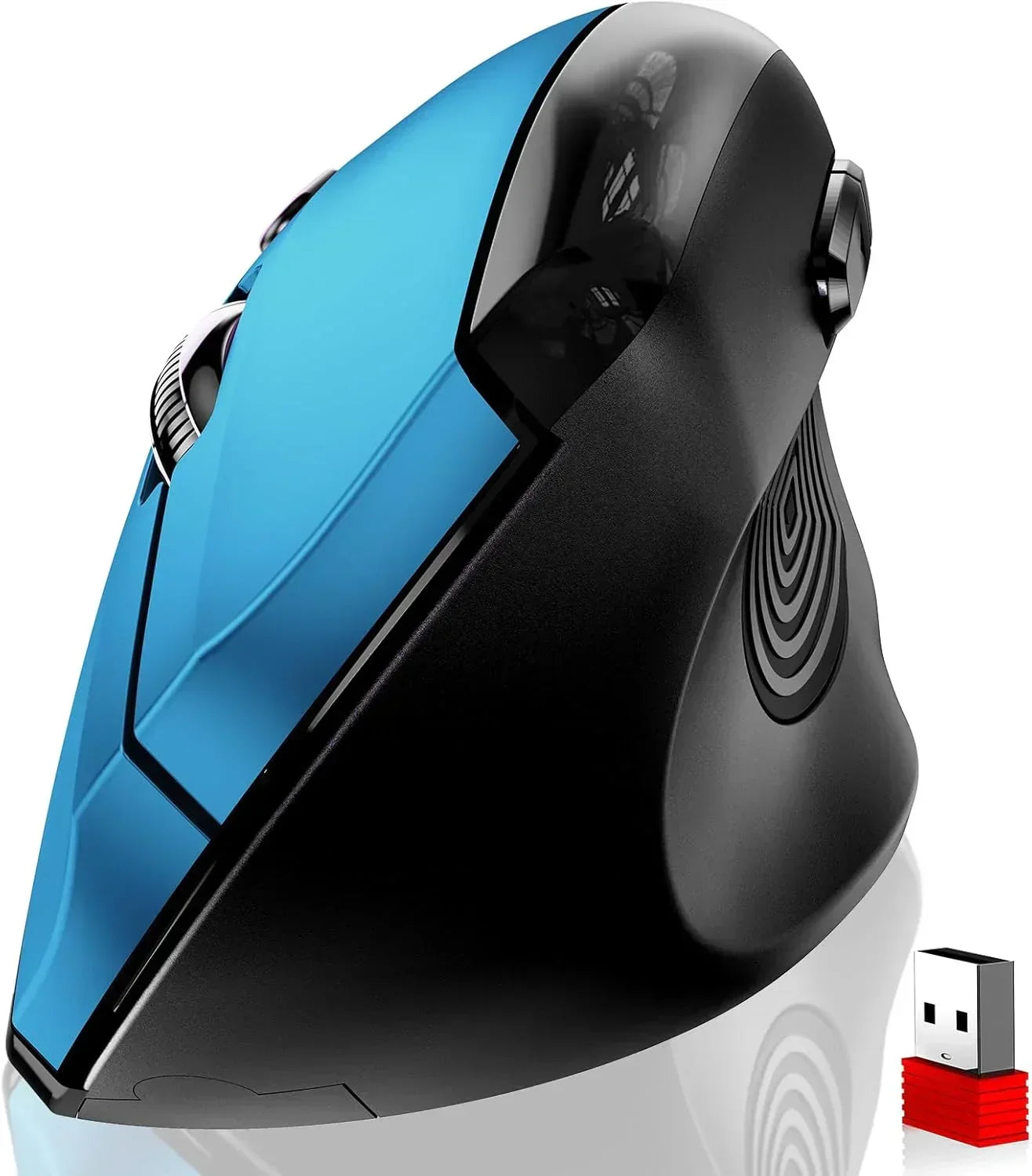 Ergonomic Wireless Mouse, 2.4G Optical Cordless, 800/1200/1600 DPI, Vertical Computer Mouse for Laptop, Mac, PC, Desktop (Right Hand, Large) - Red