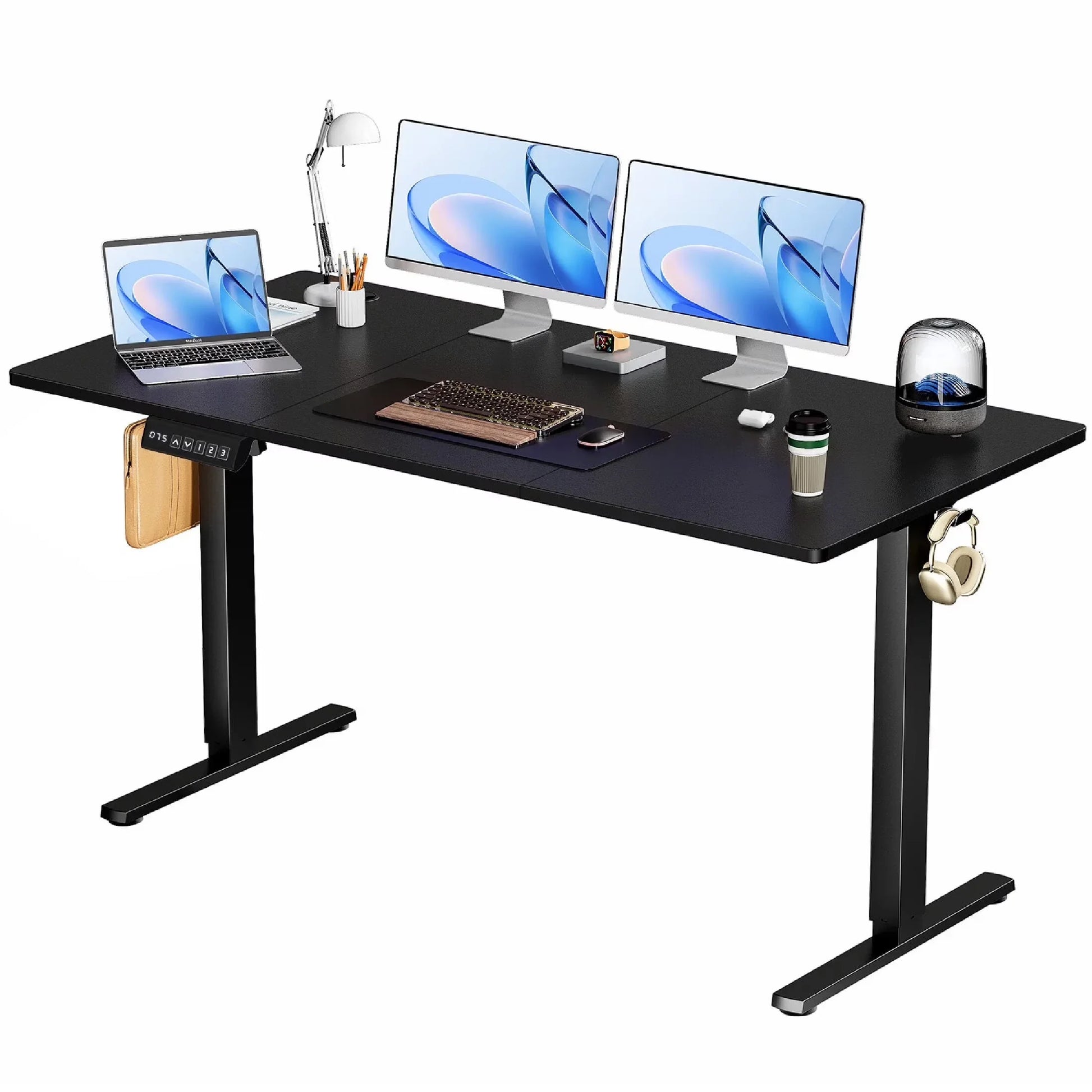 40X24 Inch Electric Standing Desk, Ergonomic Rising Modern Lift Motorized Gaming Desktop Workstation for Work Home Office, Height Adjustable, White