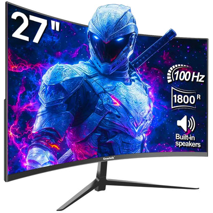 24-Inch Curved Gaming Monitor 120Hz Full HD 1080P Built-In Speakers Tilt Adjustable