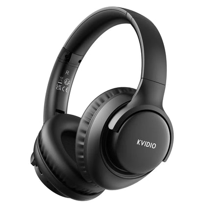 Wireless Bluetooth Headphones, 65H Running Time Over-Ear Headphones with Microphone, Bass Headphones for Computer Laptop Travel Home Office PC (Black)
