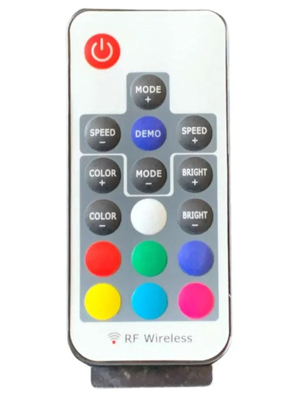 RF wireless RGB remote control with color buttons for gaming desk or keyboard setup