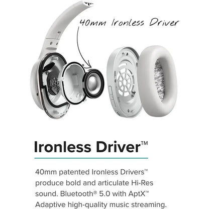 Enduro ANC Bluetooth Headphones, Noise Cancelling, 60 Hours Playtime, Hi-Res Audio, Light Grey