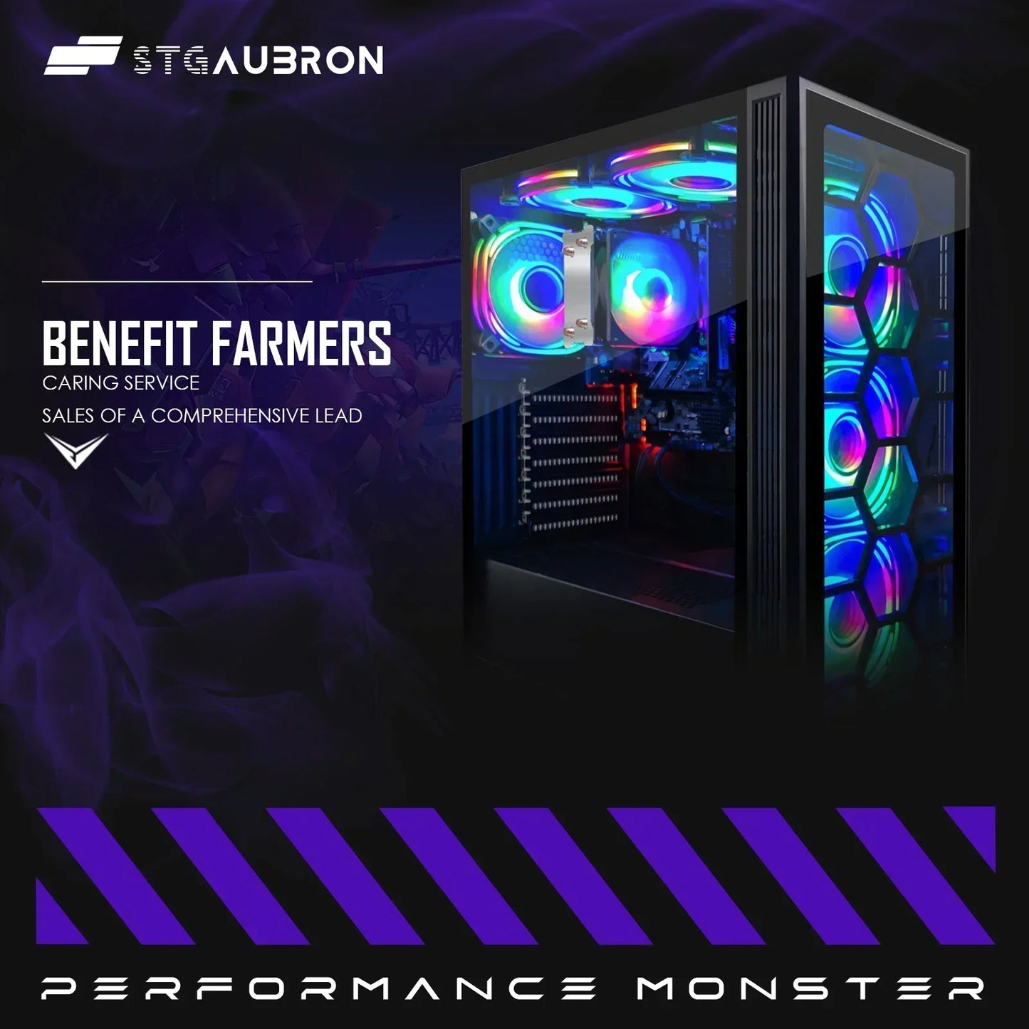 Gaming PC Computer Desktop, AMD Ryzen 5 3400G up to 4.2Ghz, 16G DDR4, 512G SSD, Wifi 6 & BT 5.2, RGB Fan X6, Windows 11 Home