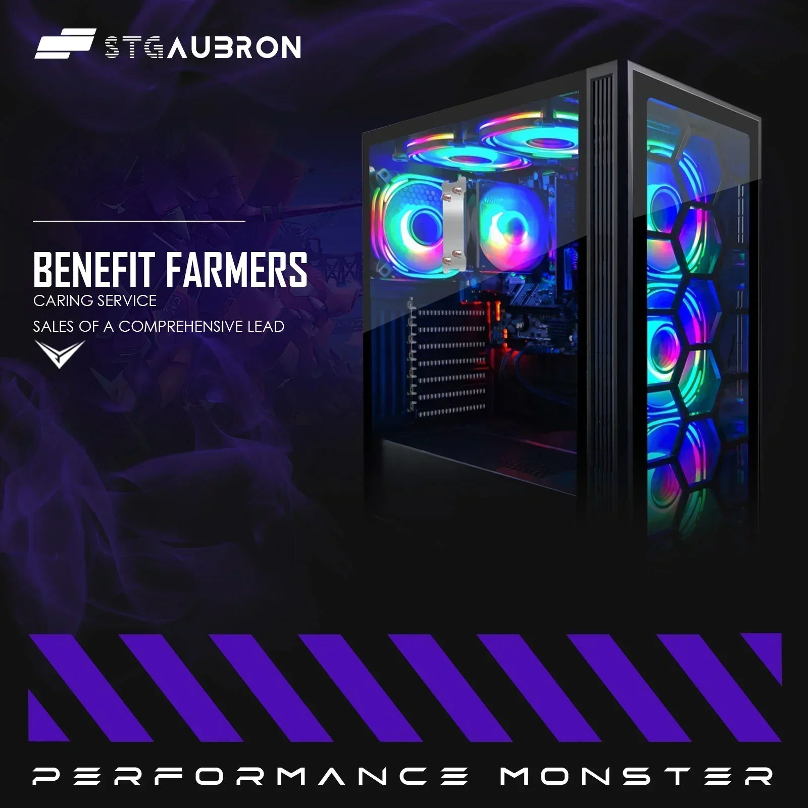 Gaming PC Computer Desktop, AMD Ryzen 5 3400G up to 4.2Ghz, 16G DDR4, 512G SSD, Wifi 6 & BT 5.2, RGB Fan X6, Windows 11 Home