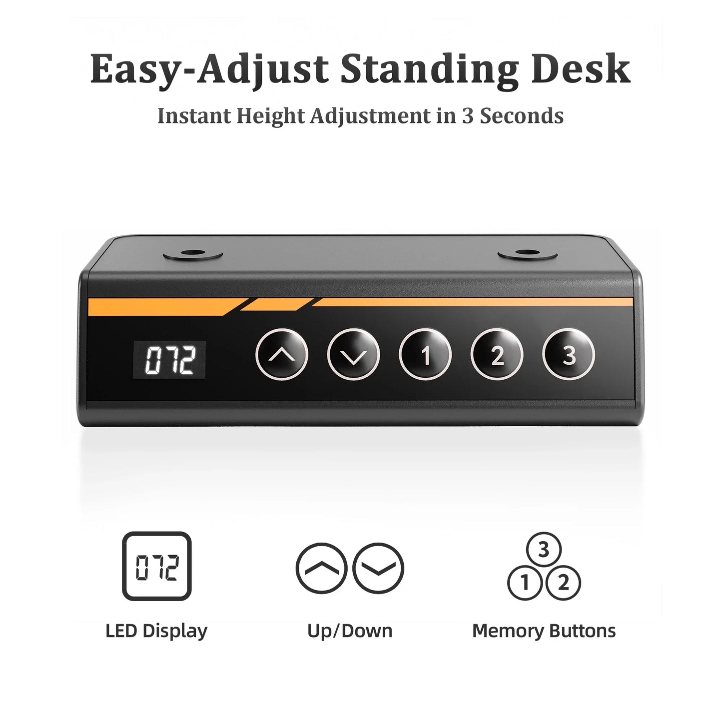48" Electric Standing Desk - Adjustable Height Stand up Home Office Desk, Sit to Stand Desk with Splice Board, Rustic Brown Computer Table for Corner Small Space