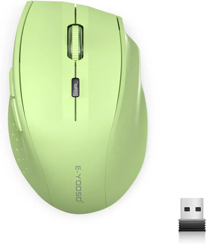Wireless Mouse for Laptop, Portable Optical Computer Mouse, 6 Buttons, Cordless 2.4Ghz with USB Receiver, 5-Level 4800 DPI, 18 Months Battery Life for PC Chromebook Windows Mac