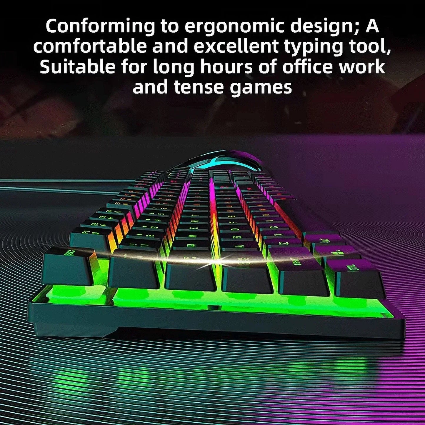 Wired Gaming Keyboard with RGB Backlight, Black