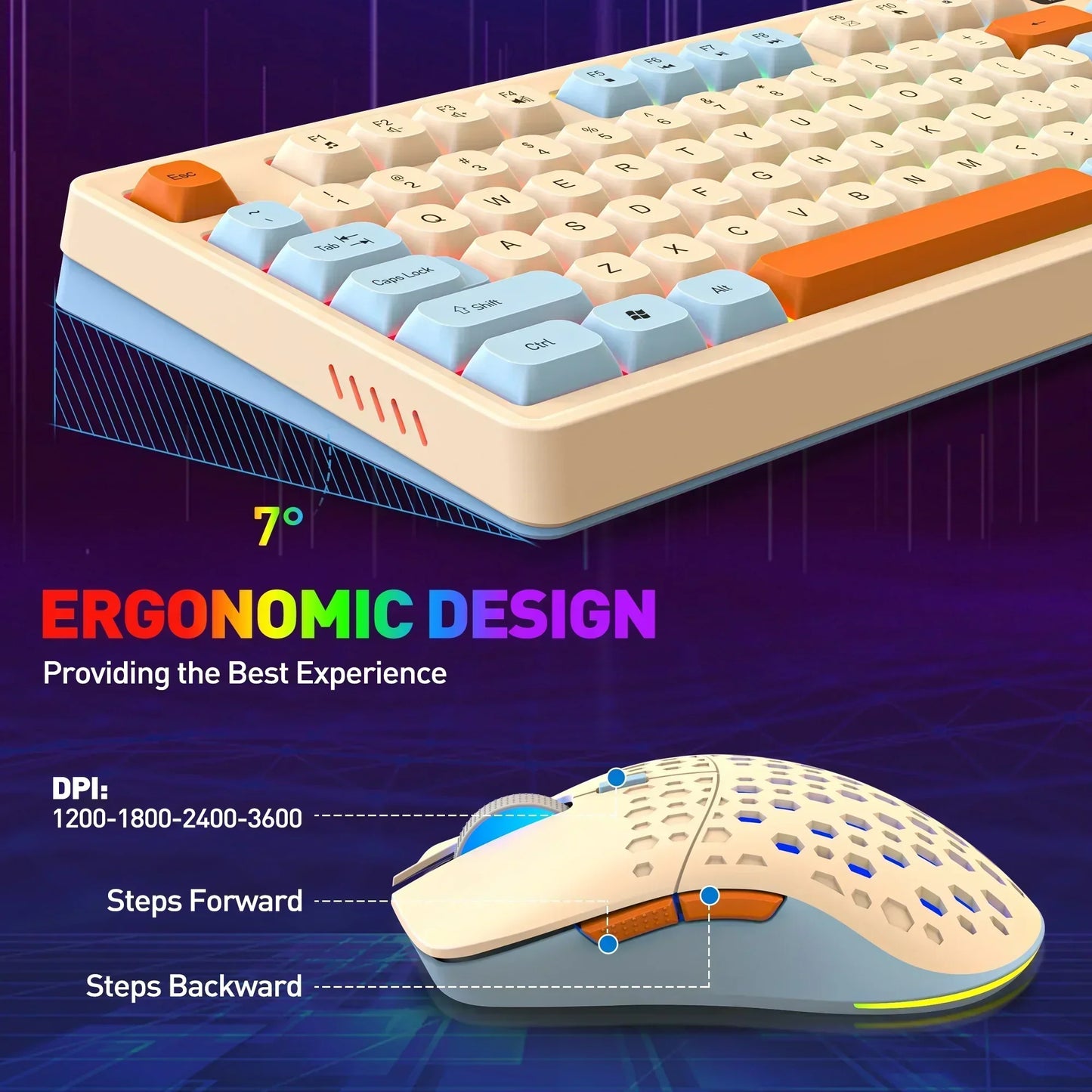 98-Key Wired RGB Gaming Keyboard and Mouse Combo with Dedicated Volume Knob, Media Controls, Spill-Resistant Design & Anti-Ghosting for Windows Pc/Laptop Gamers (Multicolor)