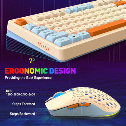 98-Key Wired RGB Gaming Keyboard and Mouse Combo with Dedicated Volume Knob, Media Controls, Spill-Resistant Design & Anti-Ghosting for Windows Pc/Laptop Gamers (Multicolor)