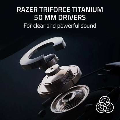 Exploded view of Razer TriForce Titanium 50mm drivers for clear, powerful gaming audio