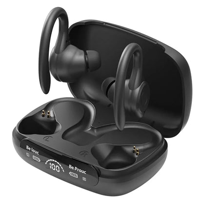 Wireless Earbuds Bluetooth 5.3 TWS Headphones LED Diaplay Hi-Fi Sweatproof Noise Canceling Earhooks Earphone with Charging Case