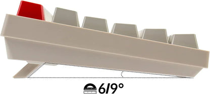 Side view of retro gaming keyboard with adjustable 6 or 9 degree tilt, Byte Style gear