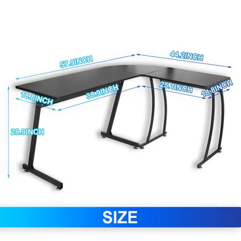 58" Computer Gaming Laptop Table L Shaped Desk Workstation Home Office Desk