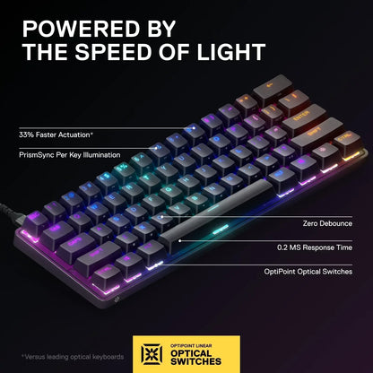 RGB gaming keyboard with PrismSync per key illumination and OptiPoint optical switches