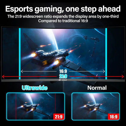 34 Inch Curved Gaming Monitor 165Hz Ultrawide, WQHD 3440X1440, Screen PC Computer, 1500R,21:9