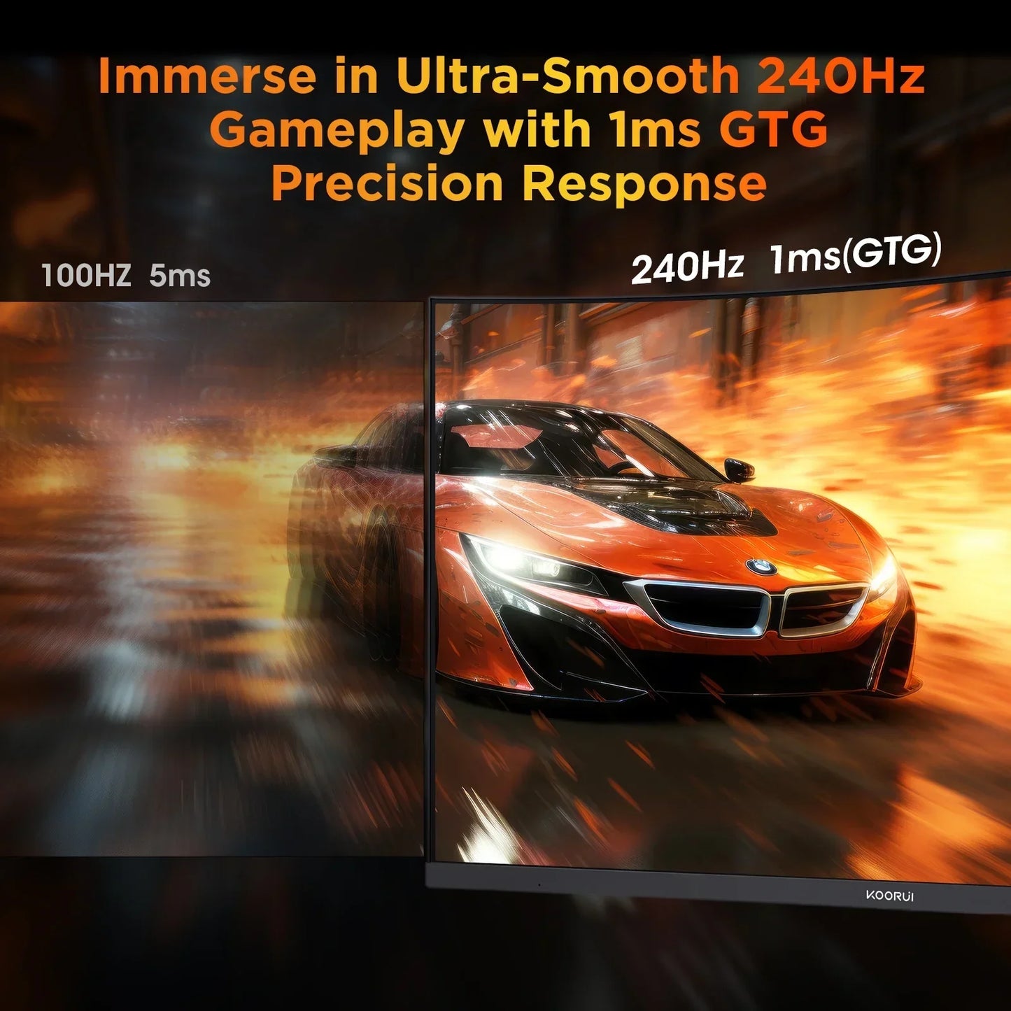 25" FHD Gaming Monitor, 240Hz 1080P Curved Monitor, Adaptive G-Sync, New, G2511XC