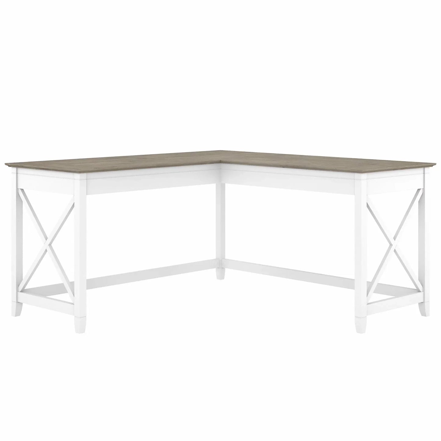 Key West 60" L Shaped Desk, Washed Gray