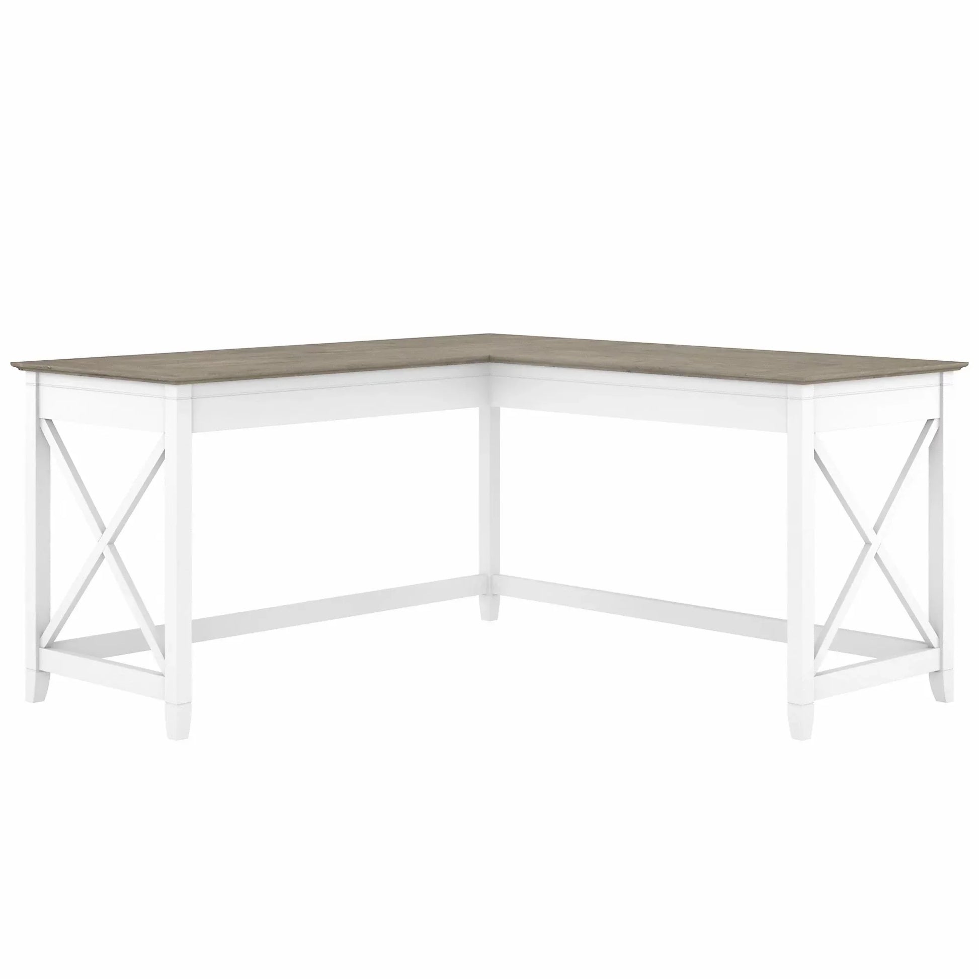 Key West 60" L Shaped Desk, Washed Gray