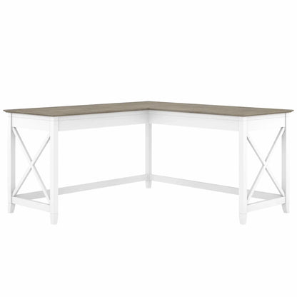 Key West 60" L Shaped Desk, Washed Gray