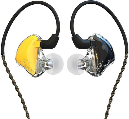 In-Ear Monitors, Bmaster Triple Driver Hifi Stereo Noise-Isolating with Enhanced Bass for Musicians Stage/Audio Recording (PRO Orange/Black)