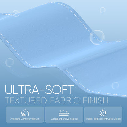 Ultra-soft textured fabric finish for gaming gear, plush, absorbent, and resilient construction