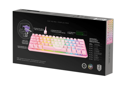 Razer pink 60% RGB gaming keyboard with PBT keycaps, optical switches, and Chroma lighting on Byte Style
