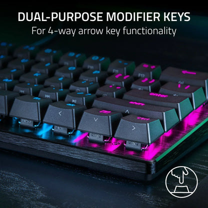 RGB gaming keyboard with dual-purpose modifier keys and arrow key functionality, Byte Style