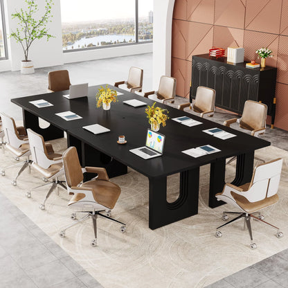 Modern Executive Desk, 70.9" Large Office Computer Desk, Conference Table Meeting Room Table, Simple Workstation Business Furniture for Home Office, Black