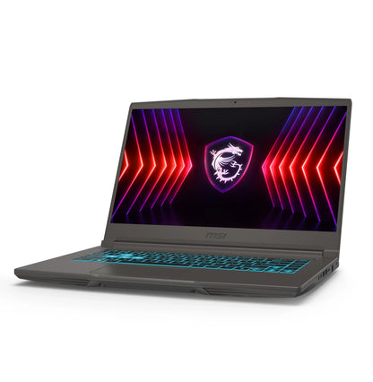Gaming laptop with RGB keyboard and neon dragon logo on screen, ideal for gamers