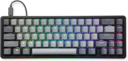 RGB backlit compact gaming keyboard with gray keycaps on Byte Style, retro 8-bit gaming gear store.