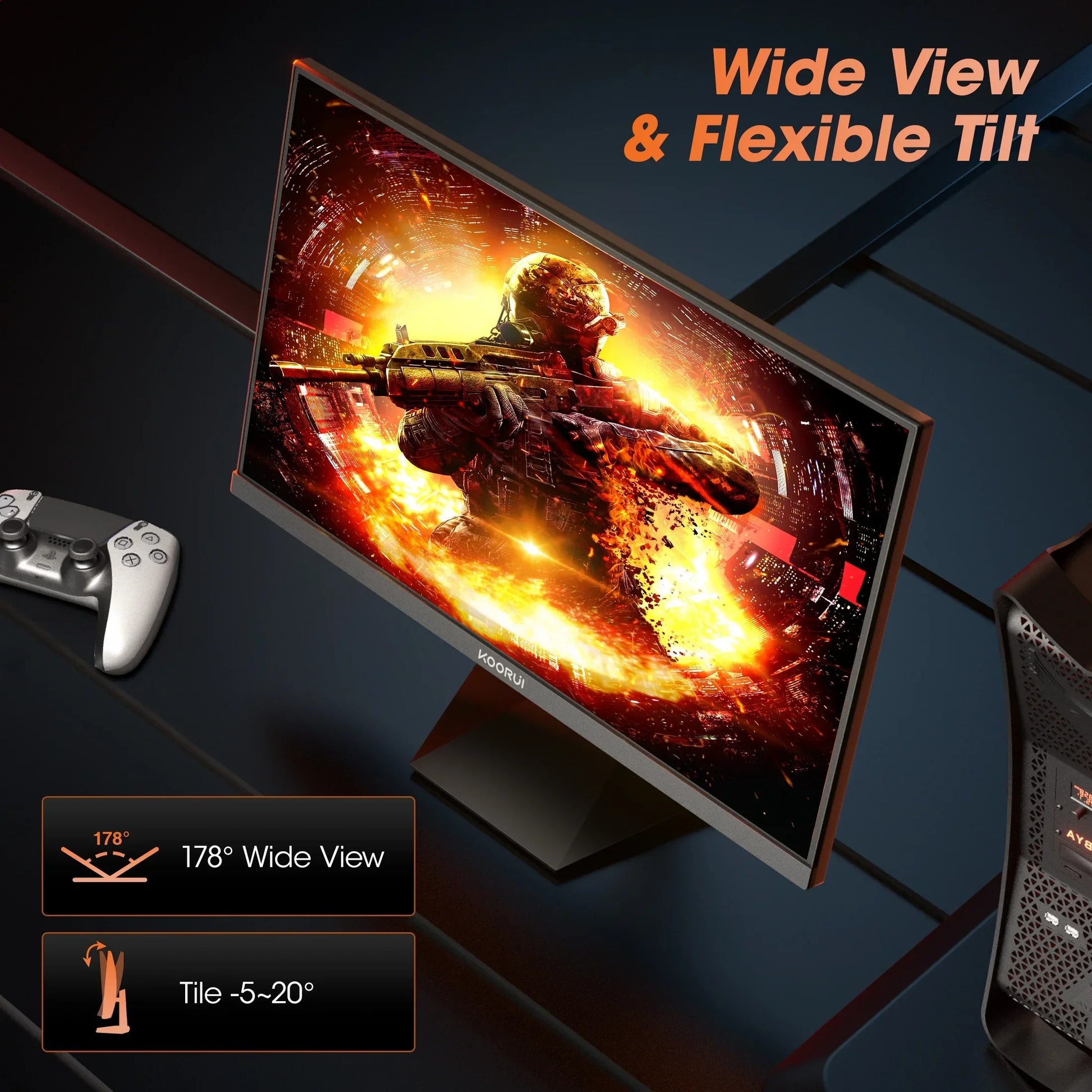 24" 1080P Gaming Monitor, 240Hz FHD Computer Monitor, 1Ms Adaptive-Sync, VESA Mountable, New, G2411X