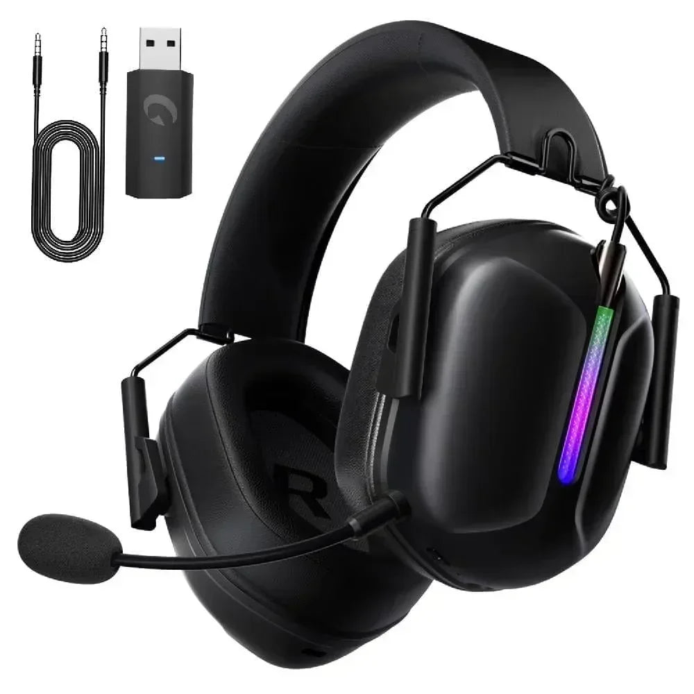 Wireless Gaming Headset Compatible for PS5 Switch PC Mac, 2.4 Ghz/Bluetooth 5.2 Gaming Headphones with Noise Cancelling Microphone 40+ Hours Battery Life,3.5Mm Wired for Xbox Series