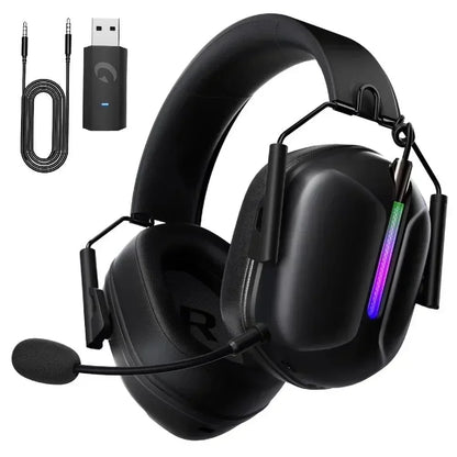 Wireless Gaming Headset Compatible for PS5 Switch PC Mac, 2.4 Ghz/Bluetooth 5.2 Gaming Headphones with Noise Cancelling Microphone 40+ Hours Battery Life,3.5Mm Wired for Xbox Series