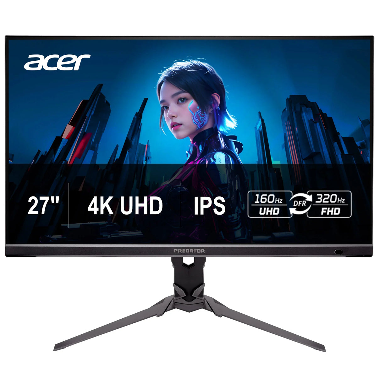 Acer Predator 27-inch 4K UHD IPS gaming monitor with 160Hz UHD and 320Hz FHD refresh rates