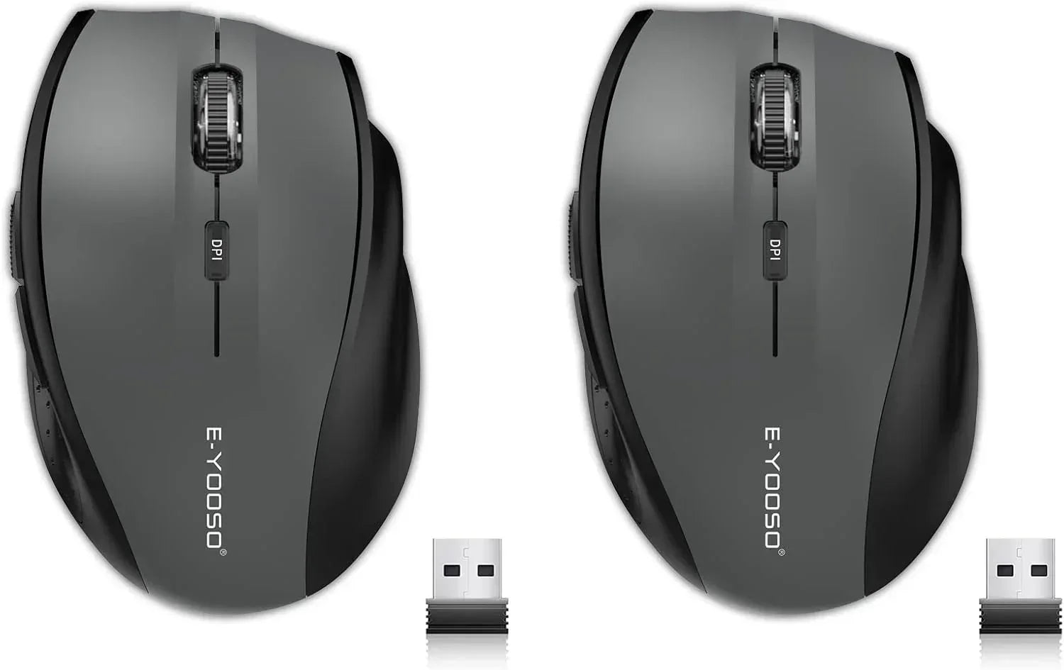 Wireless Mouse for Laptop, Portable Optical Computer Mouse, 6 Buttons, Cordless 2.4Ghz with USB Receiver, 5-Level 4800 DPI, 18 Months Battery Life for PC Chromebook Windows Mac