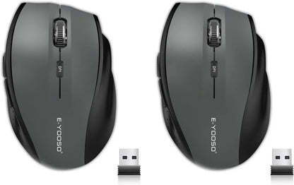 Wireless Mouse for Laptop, Portable Optical Computer Mouse, 6 Buttons, Cordless 2.4Ghz with USB Receiver, 5-Level 4800 DPI, 18 Months Battery Life for PC Chromebook Windows Mac