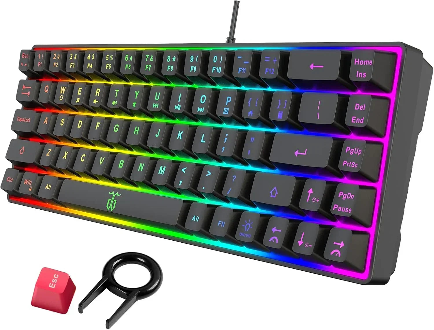 RGB-backlit mechanical gaming keyboard with compact layout, keycap puller, and extra key from Byte Style