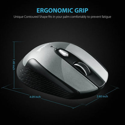 Wireless Mouse for Laptop, 2.4G Portable Slim Cordless Computer Mouse Less Noise, 6 Buttons, for Windows 10/8/7/Mac/Macbook Pro/Air/Hp/Dell/Lenovo/Acer