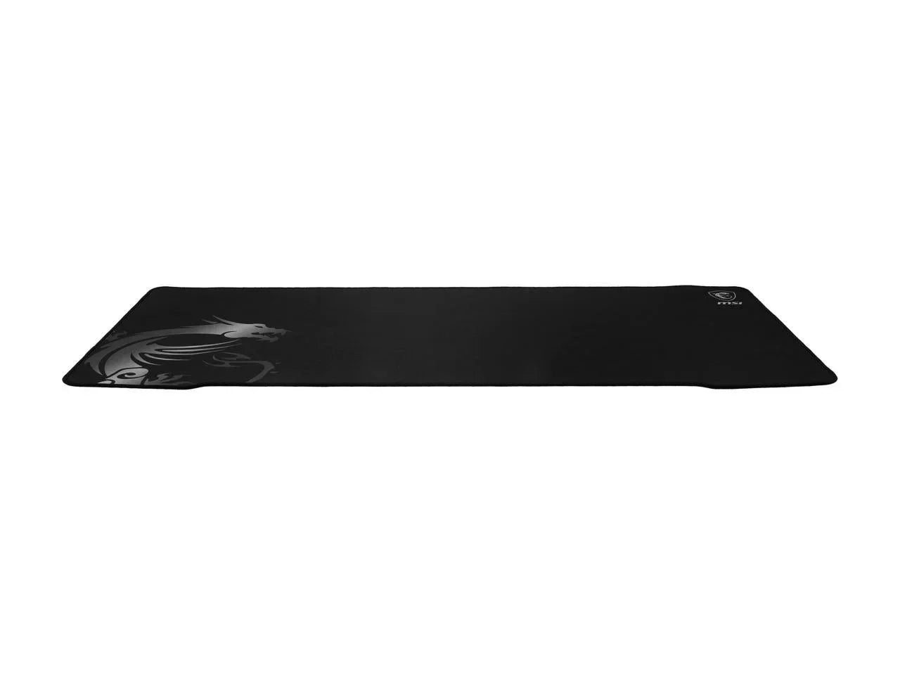 Large black gaming desk mat with dragon graphic, ideal for RGB gaming setups by Byte Style