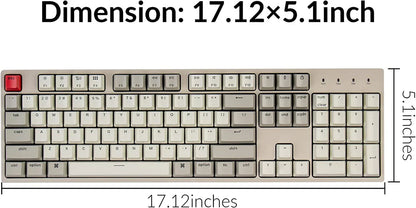 Full-size retro gaming keyboard 17.12 x 5.1 inches, beige keys, red escape key, Byte Style