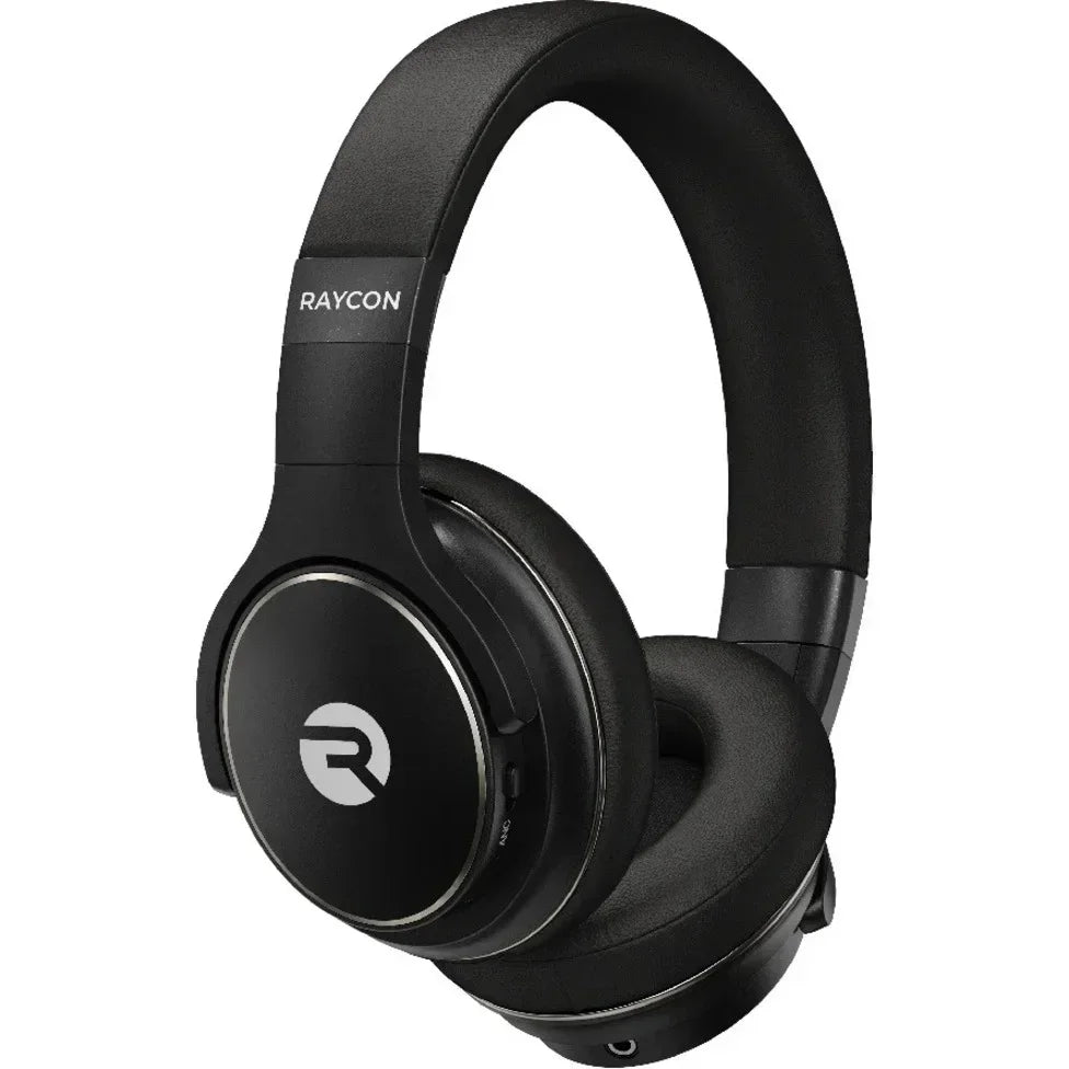 Black Raycon over-ear gaming headset with cushioned ear cups and adjustable headband