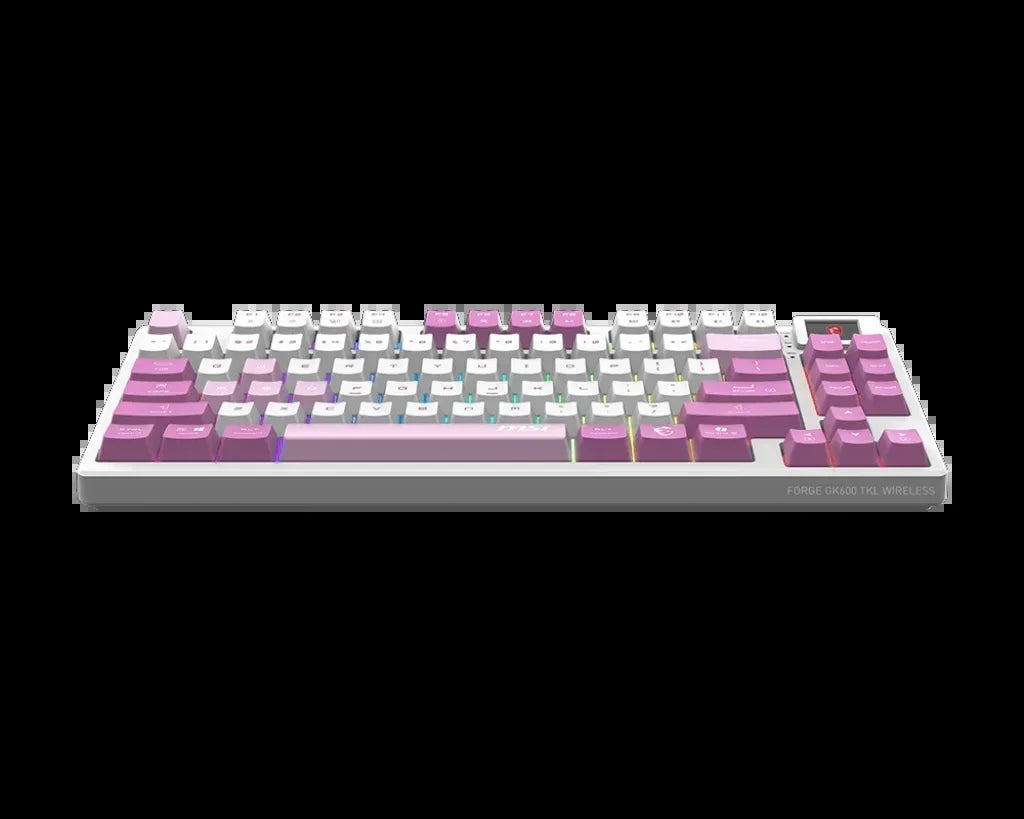 FORGE GK600 TKL Tenkeyless Wireless RGB Mechanical Gaming Keyboard, Violet