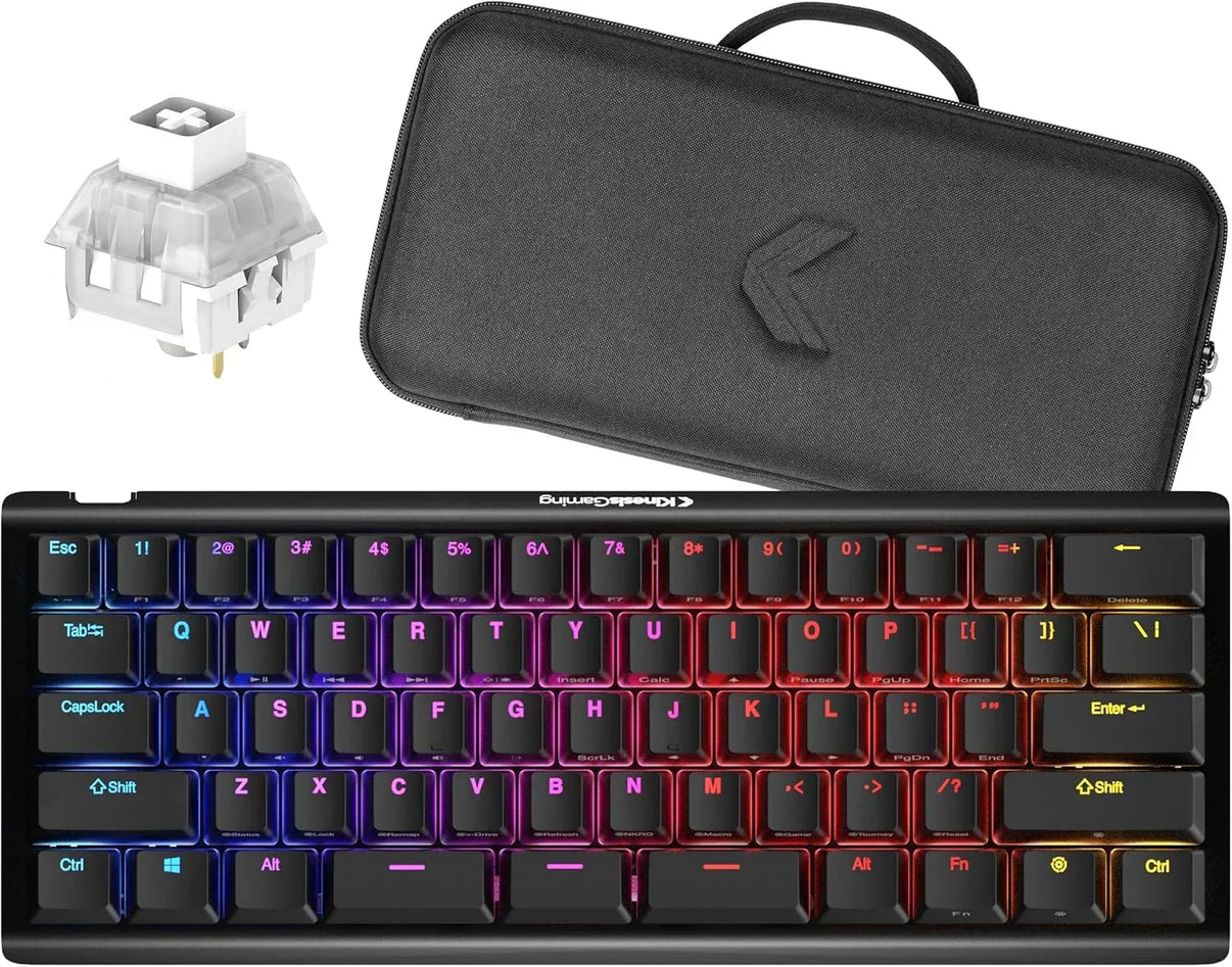 RGB mechanical gaming keyboard with carrying case and switch, retro 8-bit Byte Style gear